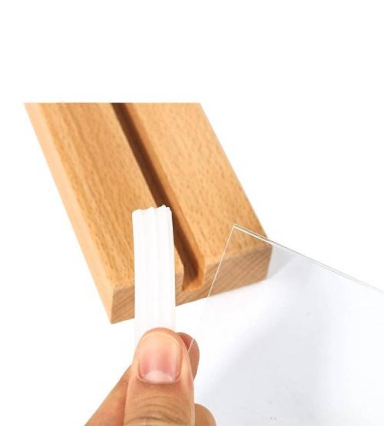 Porte-Menu Table Plexiglas & Bois A4 – Support Élégant Compact
